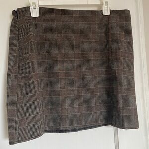 Old Navy Brown Plaid Mini Skirt